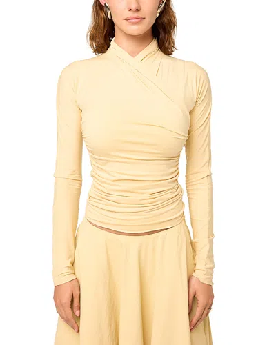 The Line By K Felix Ruched Long Sleeve Top In Yellow