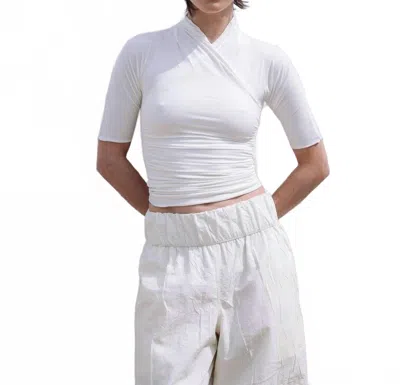The Line By K Felix Short Sleeve Top In Vanilla In White