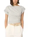 The Line By K Francie Ruched Tee In Gray
