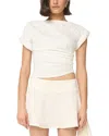 The Line By K Francie Ruched Tee In White