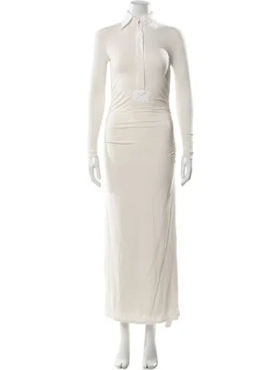 Pre-owned The Line By K Halterneck Midi Length Dress In White