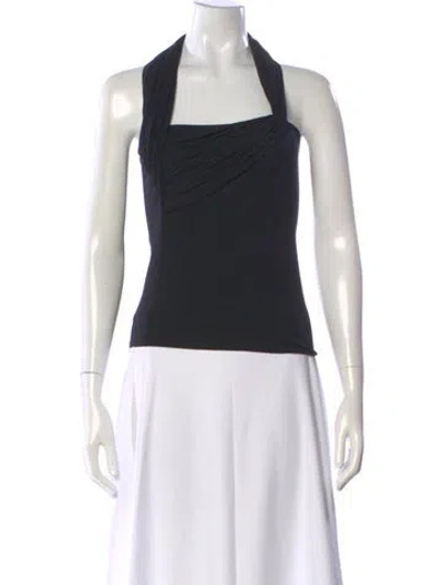 Pre-owned The Line By K Halterneck Sleeveless Top In Black