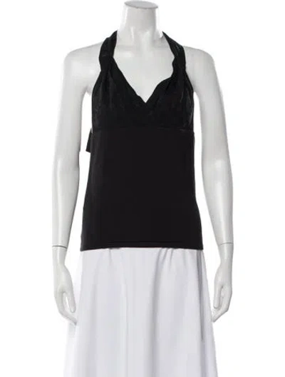 Pre-owned The Line By K Halterneck Sleeveless Top In Black