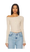 The Line By K Harley Top In Beige Melange