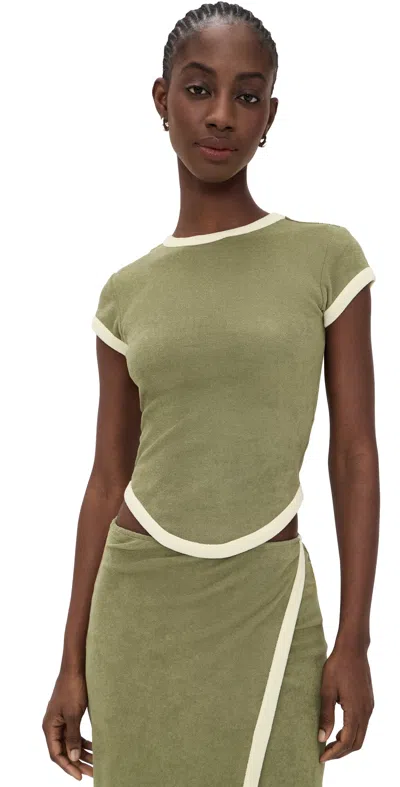The Line By K Lavi Terry Tee Khaki Green