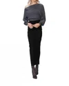 The Line By K Leon Off-shoulder Sweater In Charcoal Grey In Gray