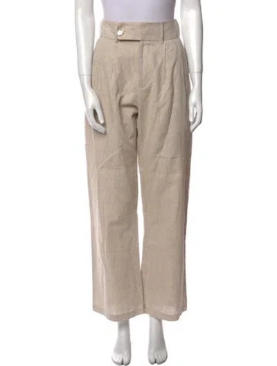 Pre-owned The Line By K Linen Wide Leg Pants In Neutral