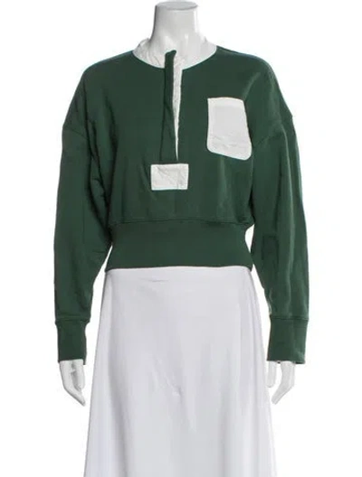 Pre-owned The Line By K Long Sleeve Polo In Green