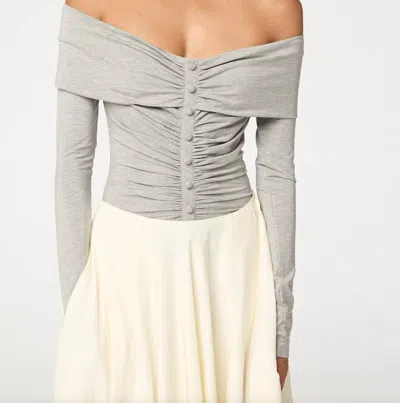 The Line By K Lunar Bodysuit In Heather Grey In Gray