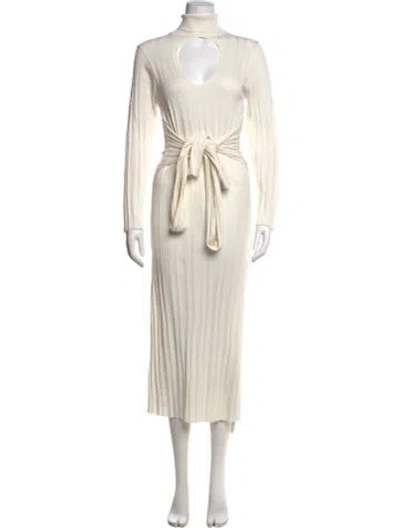 Pre-owned The Line By K Mock Neck Long Dress In White