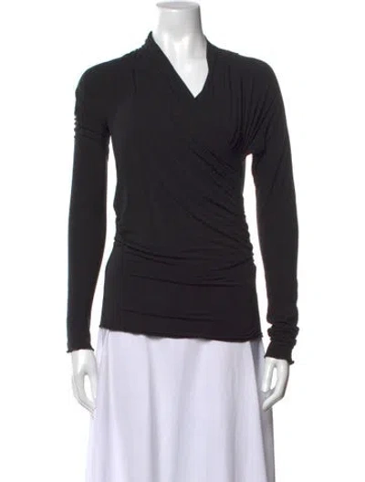 Pre-owned The Line By K Mock Neck Long Sleeve Top In Black