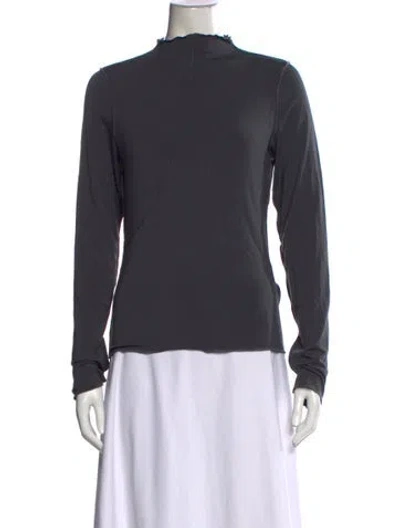 Pre-owned The Line By K Mock Neck Long Sleeve Top In Gray