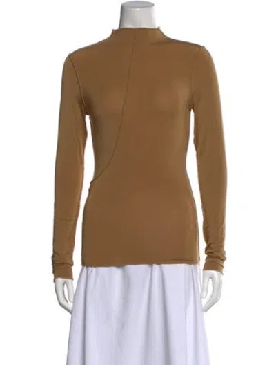 Pre-owned The Line By K Mock Neck Long Sleeve Top In Neutral
