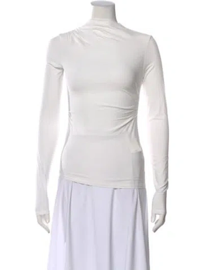 Pre-owned The Line By K Mock Neck Long Sleeve Top In Neutral