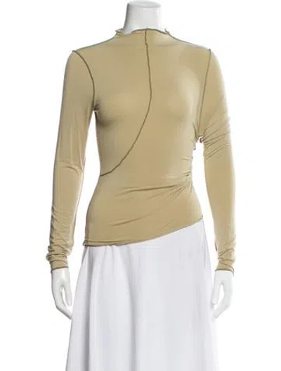 Pre-owned The Line By K Mock Neck Long Sleeve Top In Neutral