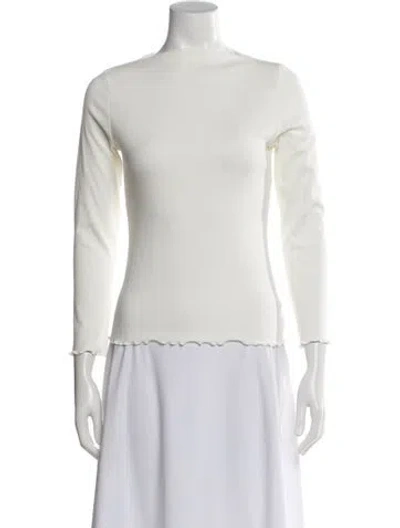 Pre-owned The Line By K Mock Neck Long Sleeve Top In White