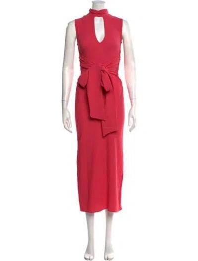 Pre-owned The Line By K Mock Neck Midi Length Dress In Orange