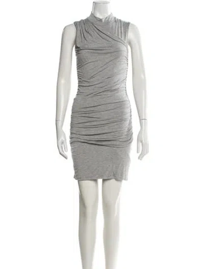 Pre-owned The Line By K Mock Neck Mini Dress In Gray