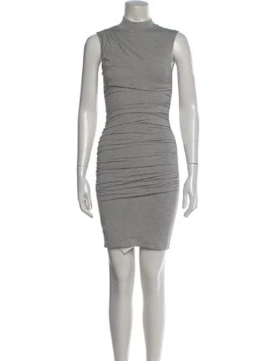 Pre-owned The Line By K Mock Neck Mini Dress In Gray