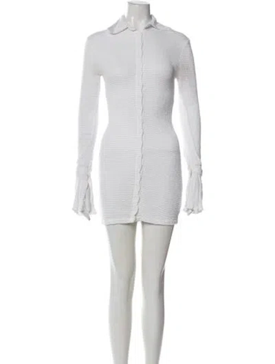 Pre-owned The Line By K Mock Neck Mini Dress In White