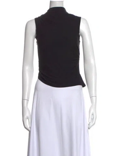 Pre-owned The Line By K Mock Neck Sleeveless Top In Black
