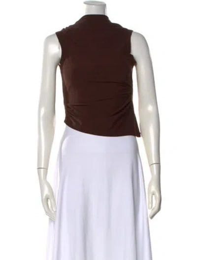 Pre-owned The Line By K Mock Neck Sleeveless Top In Brown