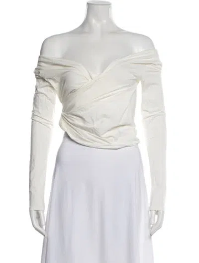 Pre-owned The Line By K Off-the-shoulder Long Sleeve Top W/ Tags In White