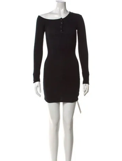 Pre-owned The Line By K Off-the-shoulder Mini Dress In Black