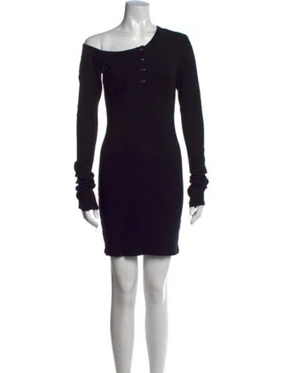 Pre-owned The Line By K Off-the-shoulder Mini Dress In Black