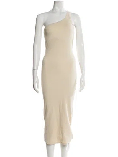 Pre-owned The Line By K One-shoulder Long Dress In Neutral