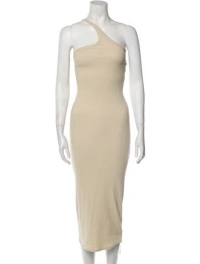 Pre-owned The Line By K One-shoulder Long Dress In Neutral