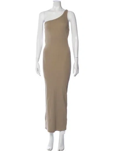 Pre-owned The Line By K One-shoulder Long Dress In Neutral