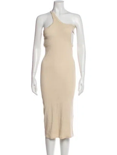 Pre-owned The Line By K One-shoulder Midi Length Dress In Neutral