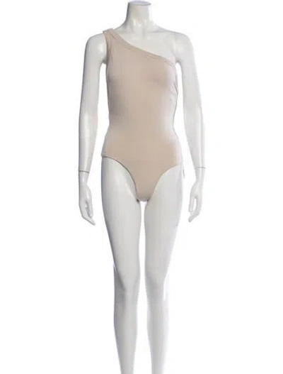 Pre-owned The Line By K One-shoulder Sleeveless Bodysuit W/ Tags In Neutrals