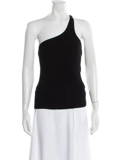 Pre-owned The Line By K One-shoulder Sleeveless Top In Black