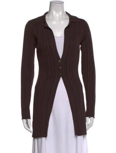 Pre-owned The Line By K Open Front Sweater In Brown