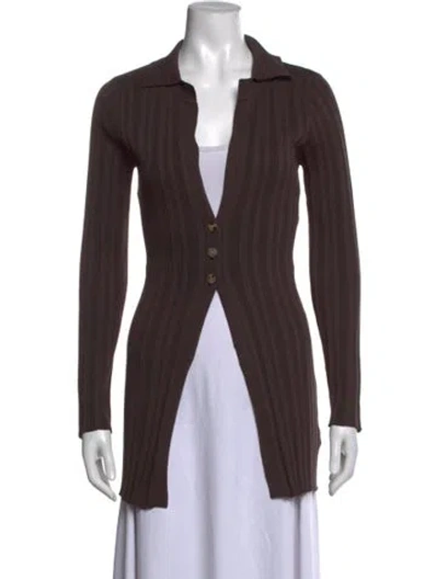 Pre-owned The Line By K Open Front Sweater In Brown