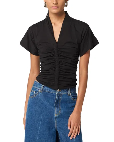 The Line By K Penelope Ruched Front Top In Black