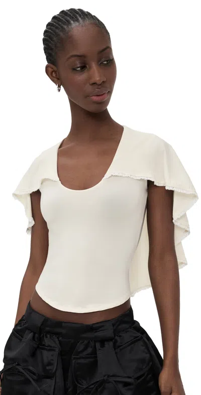 The Line By K Piers Cape Top Vanilla In Brown