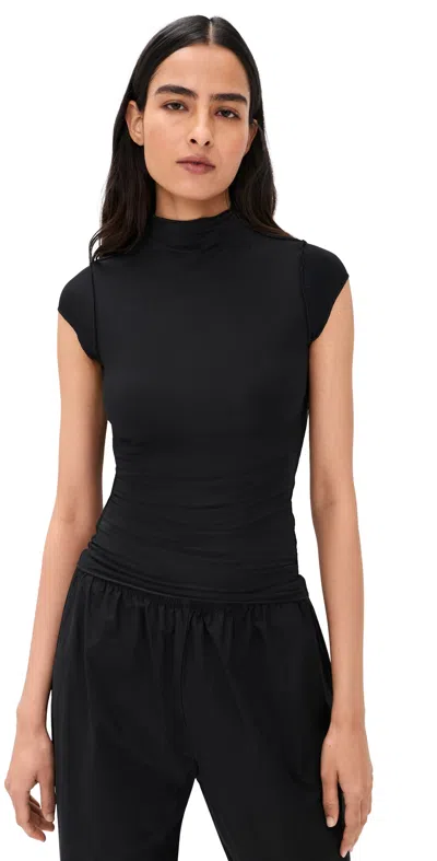 The Line By K Reese Mock Neck Top Black