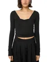 The Line By K Rian Slim Cropped Top In Black