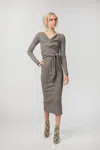 The Line By K Saloma Ii Wrap Dress In Grey In Gray