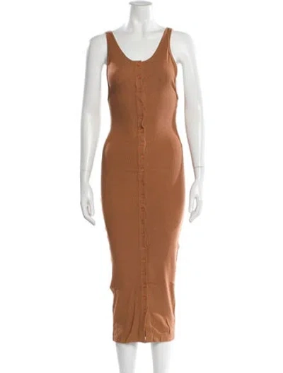 Pre-owned The Line By K Scoop Neck Long Dress In Brown