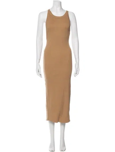 Pre-owned The Line By K Scoop Neck Long Dress In Brown