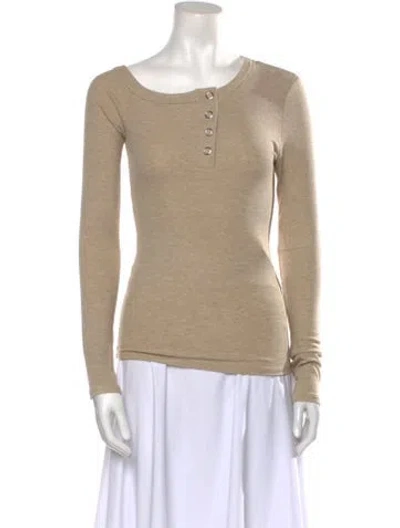 Pre-owned The Line By K Scoop Neck Long Sleeve Top W/ Tags In Neutral