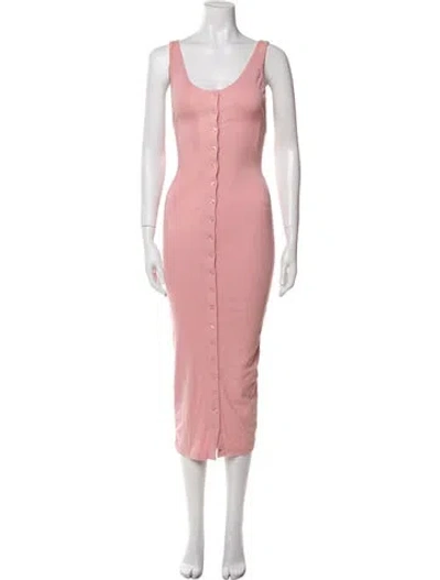 Pre-owned The Line By K Scoop Neck Midi Length Dress In Pink