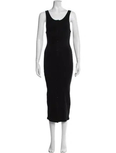 Pre-owned The Line By K Scoop Neck Midi Length Dress W/ Tags In Black