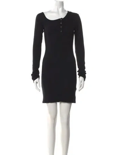 Pre-owned The Line By K Scoop Neck Mini Dress In Black