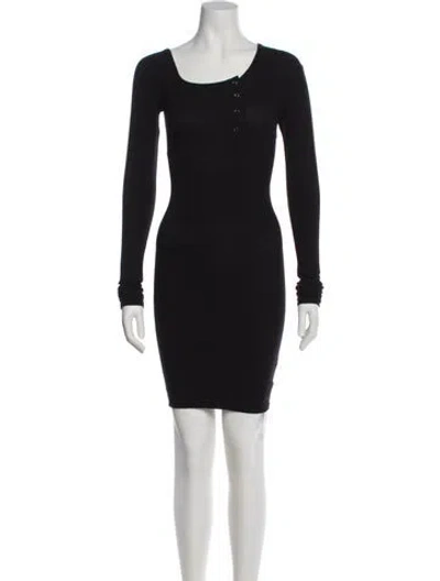 Pre-owned The Line By K Scoop Neck Mini Dress In Black