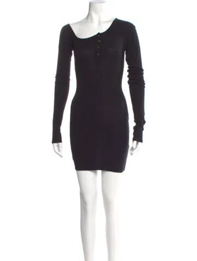 Pre-owned The Line By K Scoop Neck Mini Dress In Black